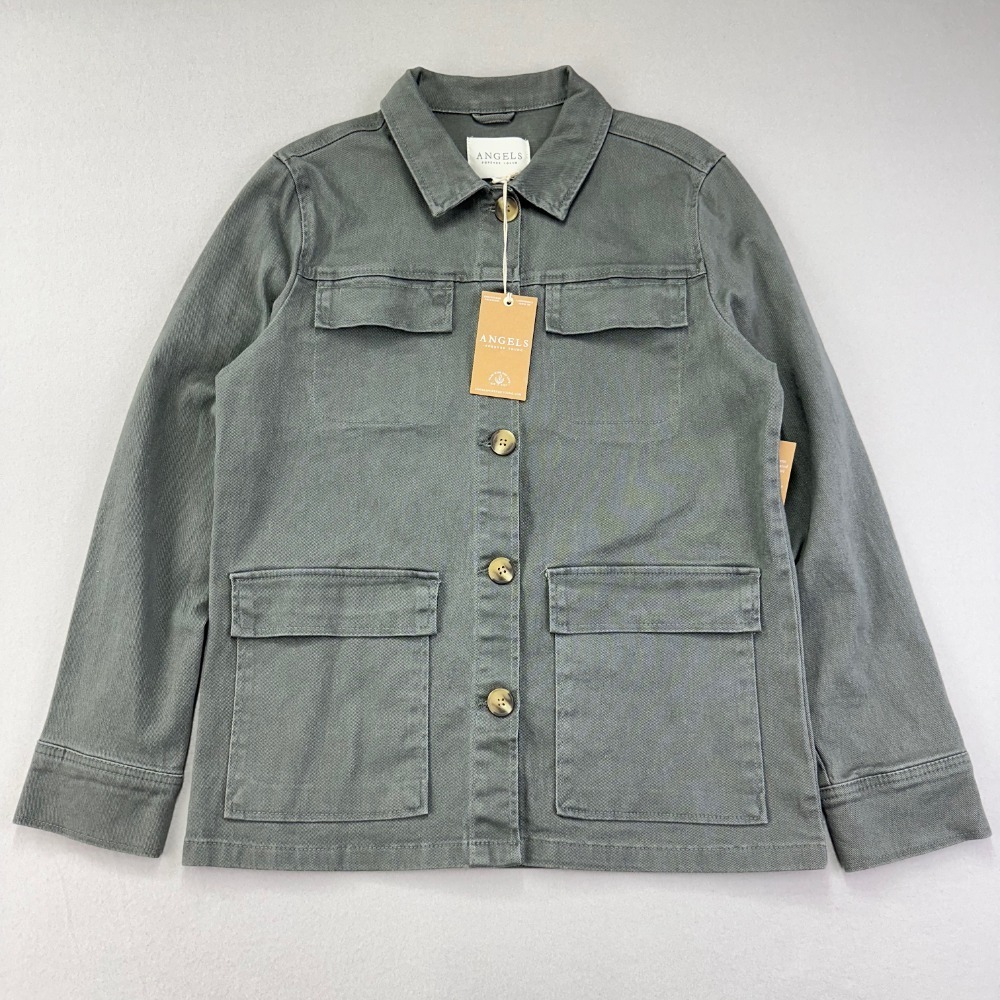 Angels Forever Young Utility Jacket Womens‎ S-M Green Military Cotton NWT